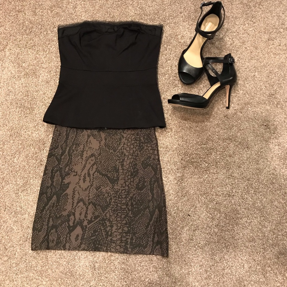 BCBG MAXAZRIA Snakeprint Skirt - S